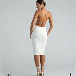 Stappy midi bodycon dress